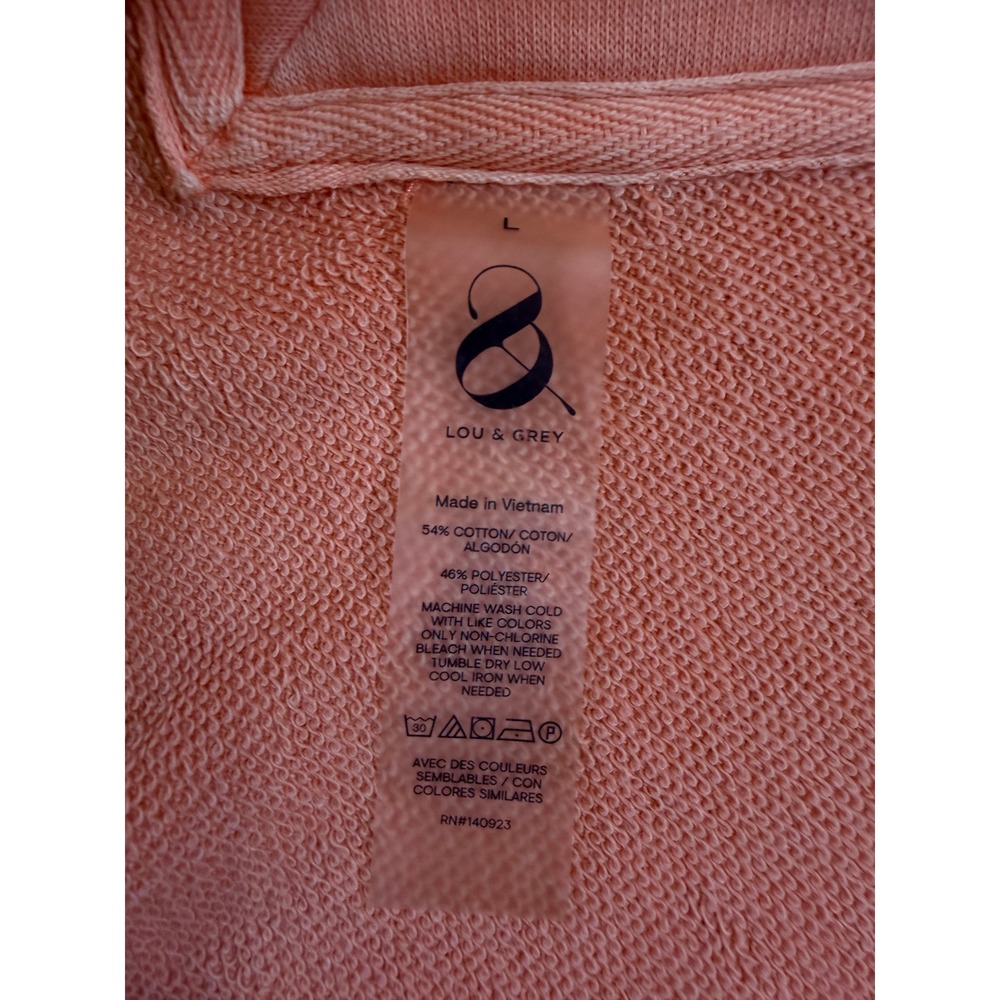 Lou & Grey Womens Coral Pink French Terry Sleeveless V-Neck Romper Large L - Picture 2 of 5